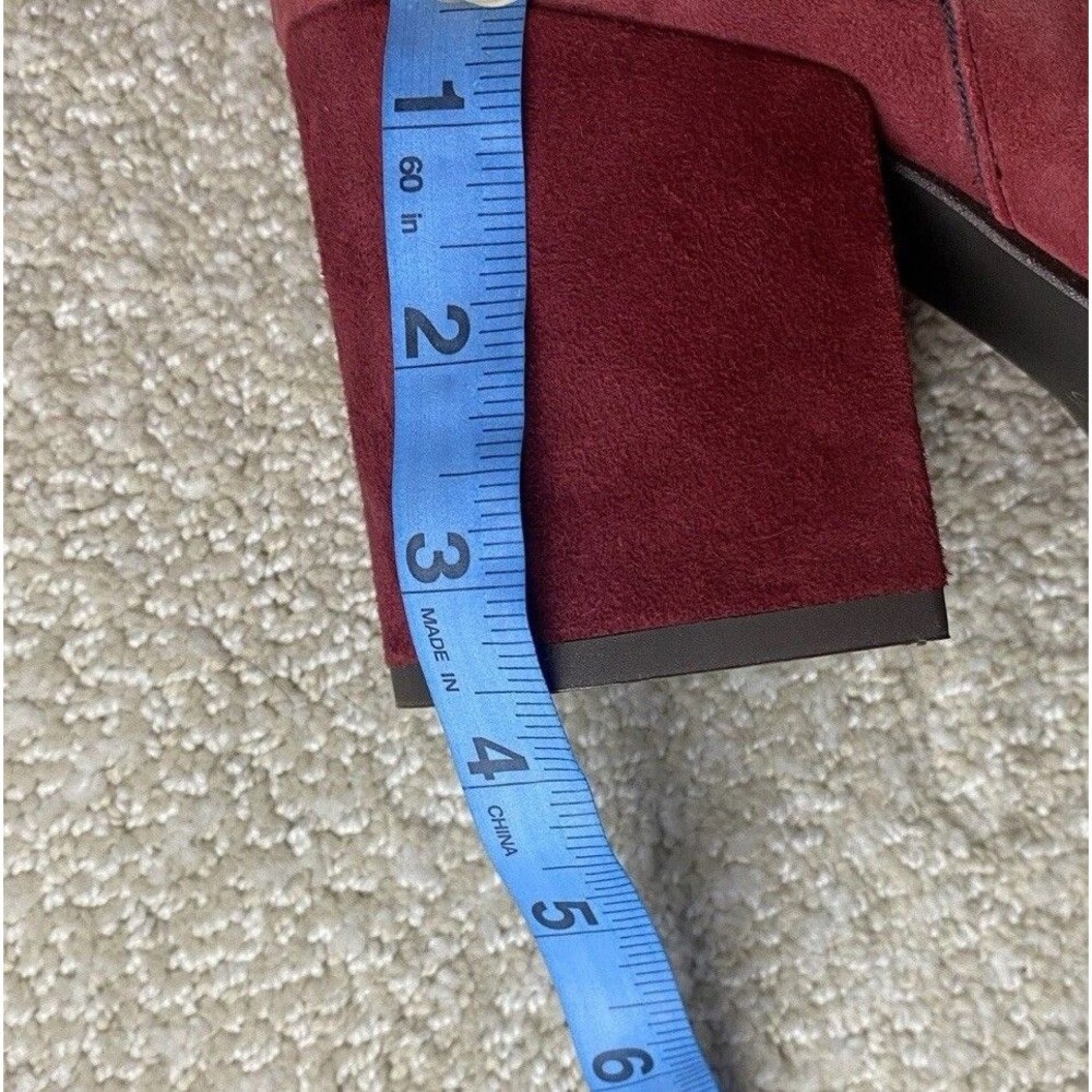 White Mountain Women's Wine Red Block Heel Booties Suedette Size 39 - Picture 11 of 13